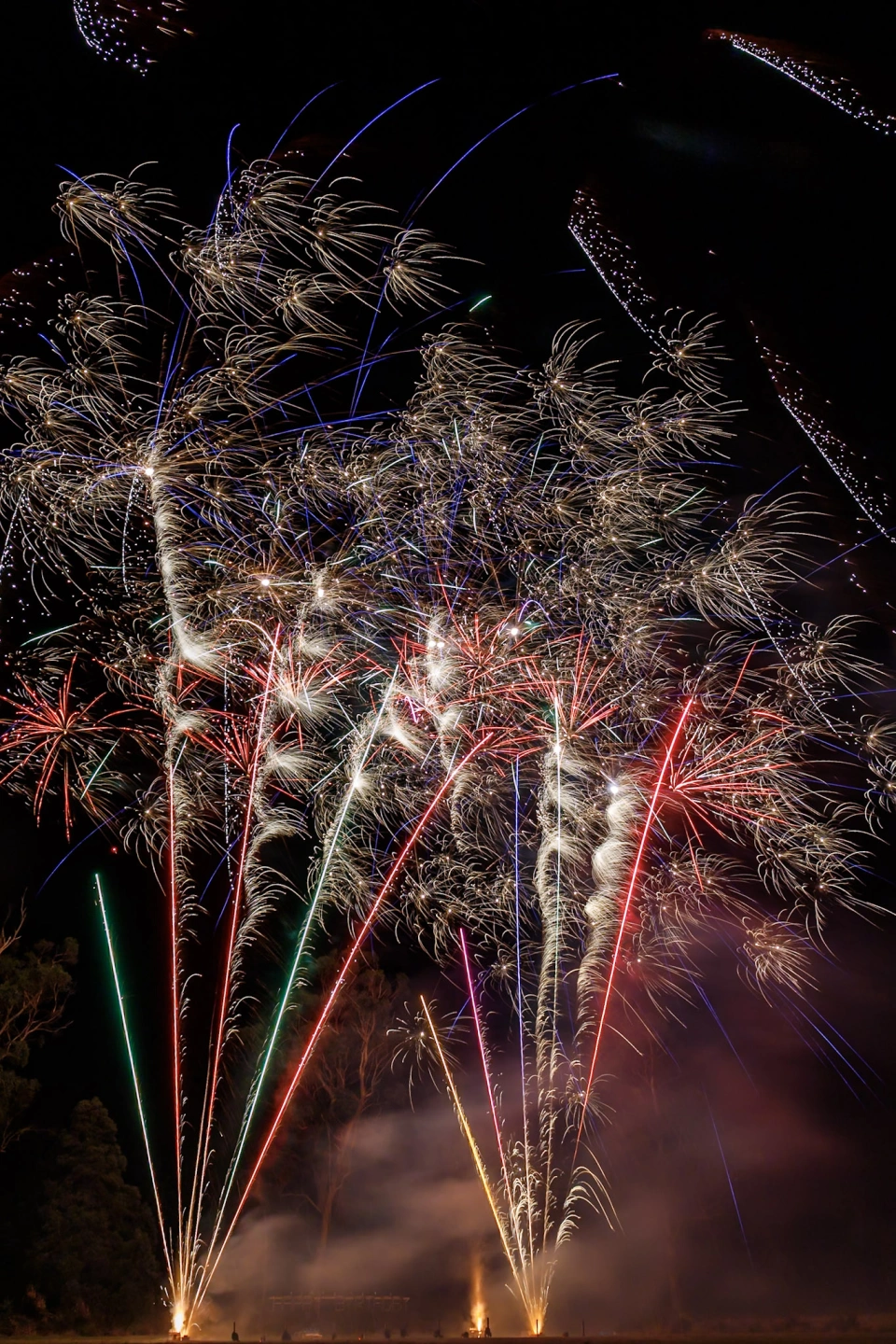 Outdoor fireworks entertainment at regional festival Tasmania
