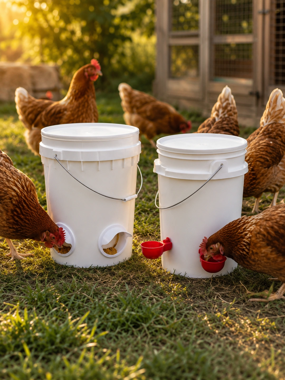 Chickens eating and drinking.png