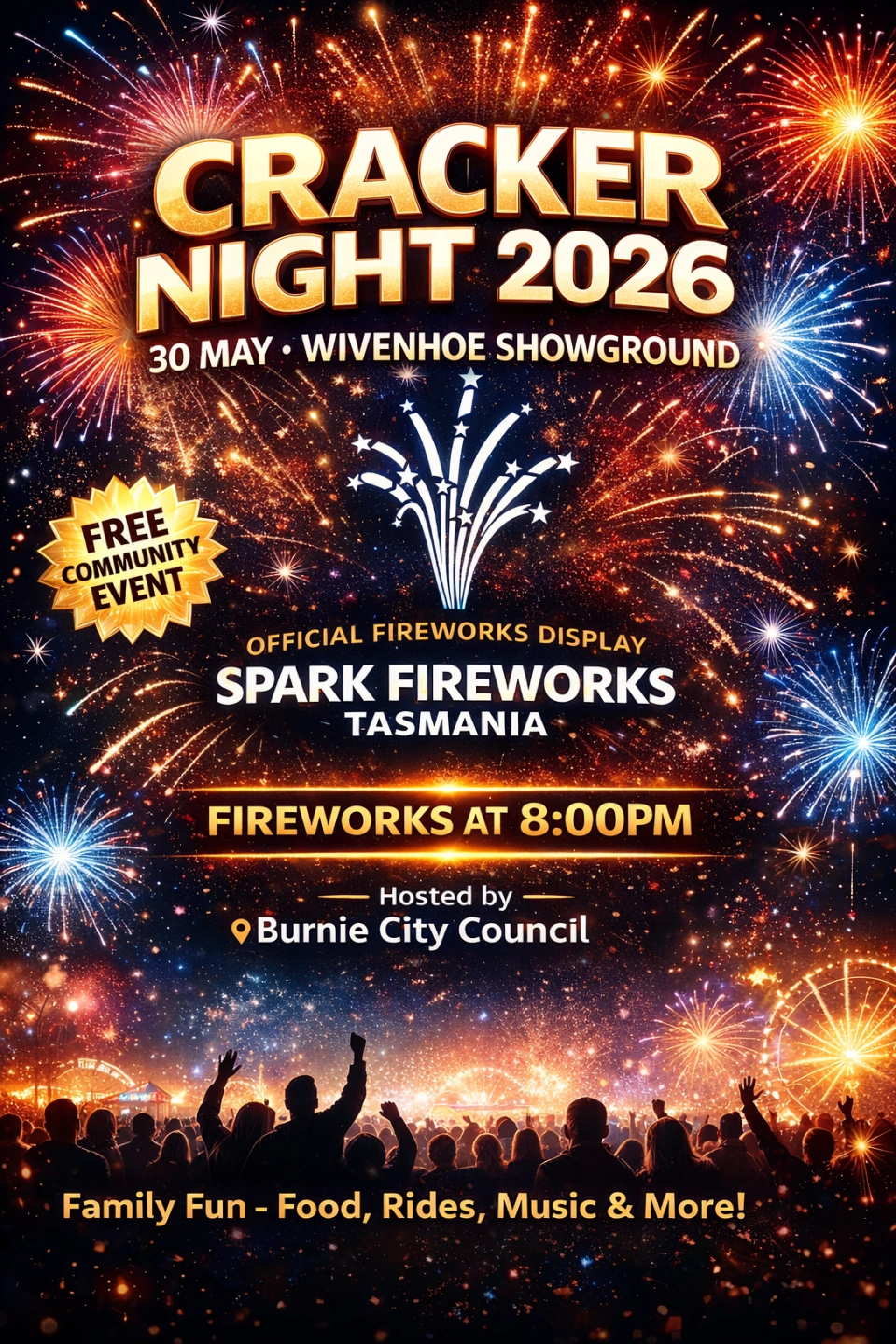 Burnie Bright Night Fireworks 2026