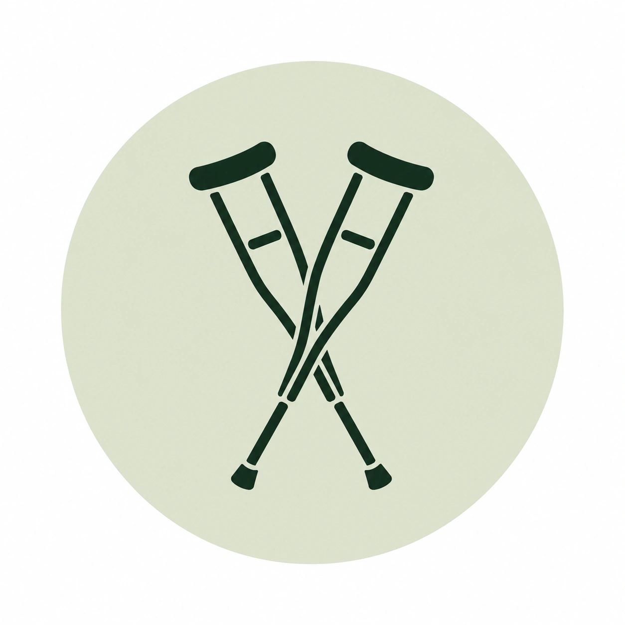 Crossed crutches icon, isolated on white.png