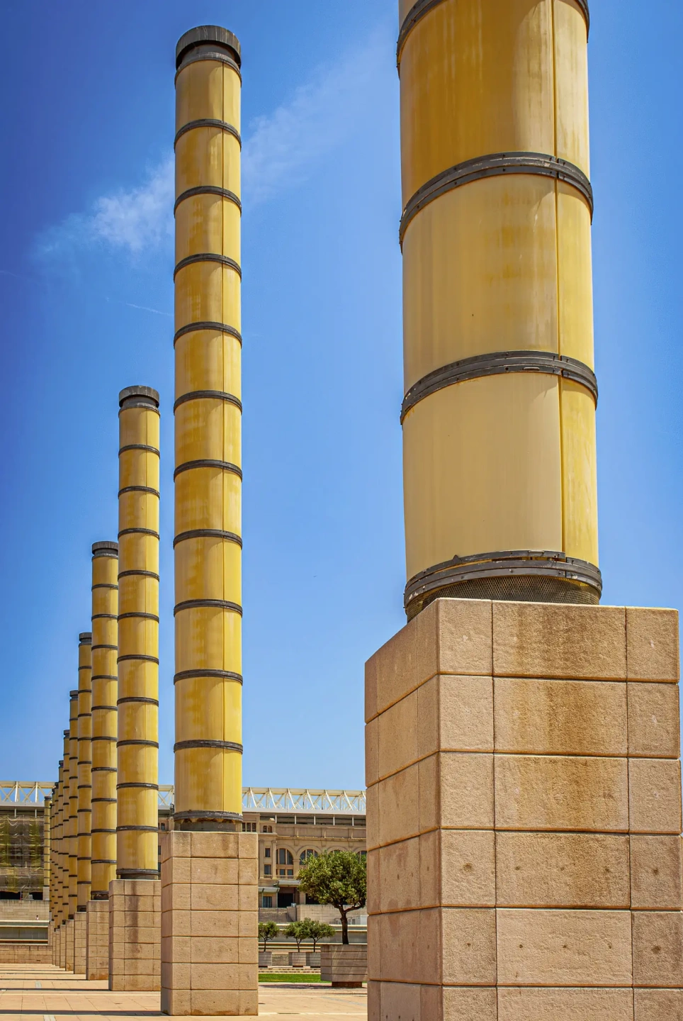 Architectural Columns at Esplanade del Palau Sant Jordi Barcelona.webp