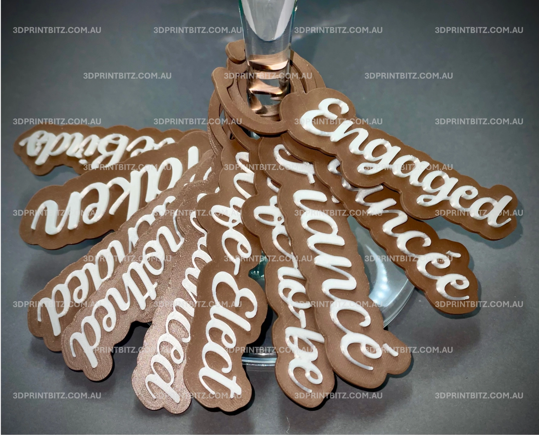 Wine Glass Name Tags - Engagement (Brown & White 1).jpg