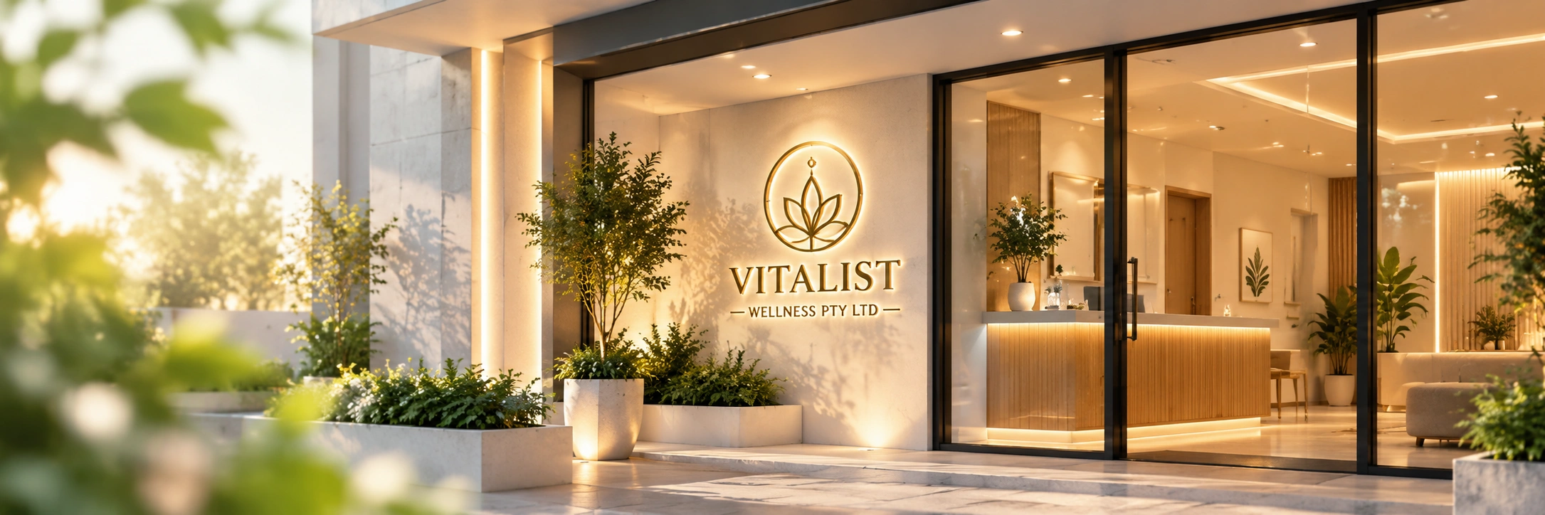 Elegant Wellness Clinic Entrance at Golden Hour.png