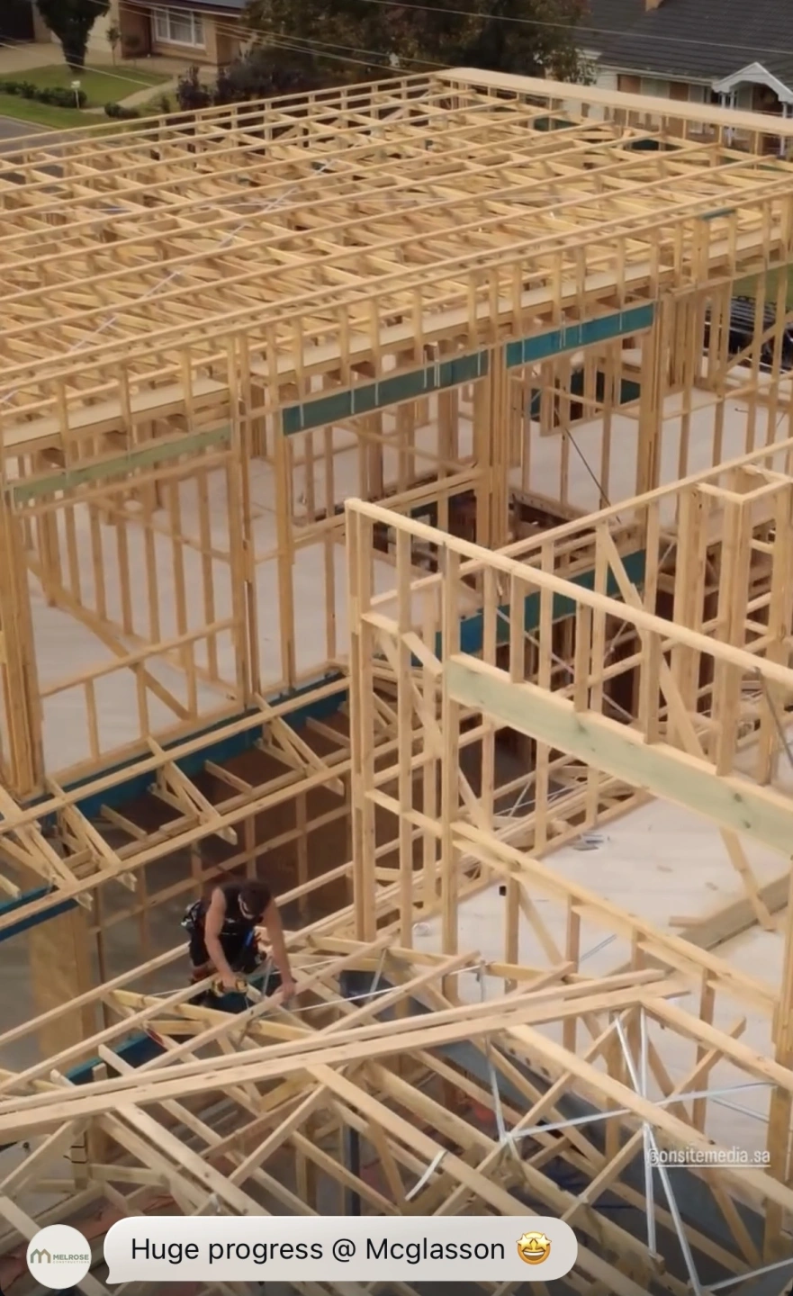 Glenelg North Residential Development site timber framing progress.jpeg