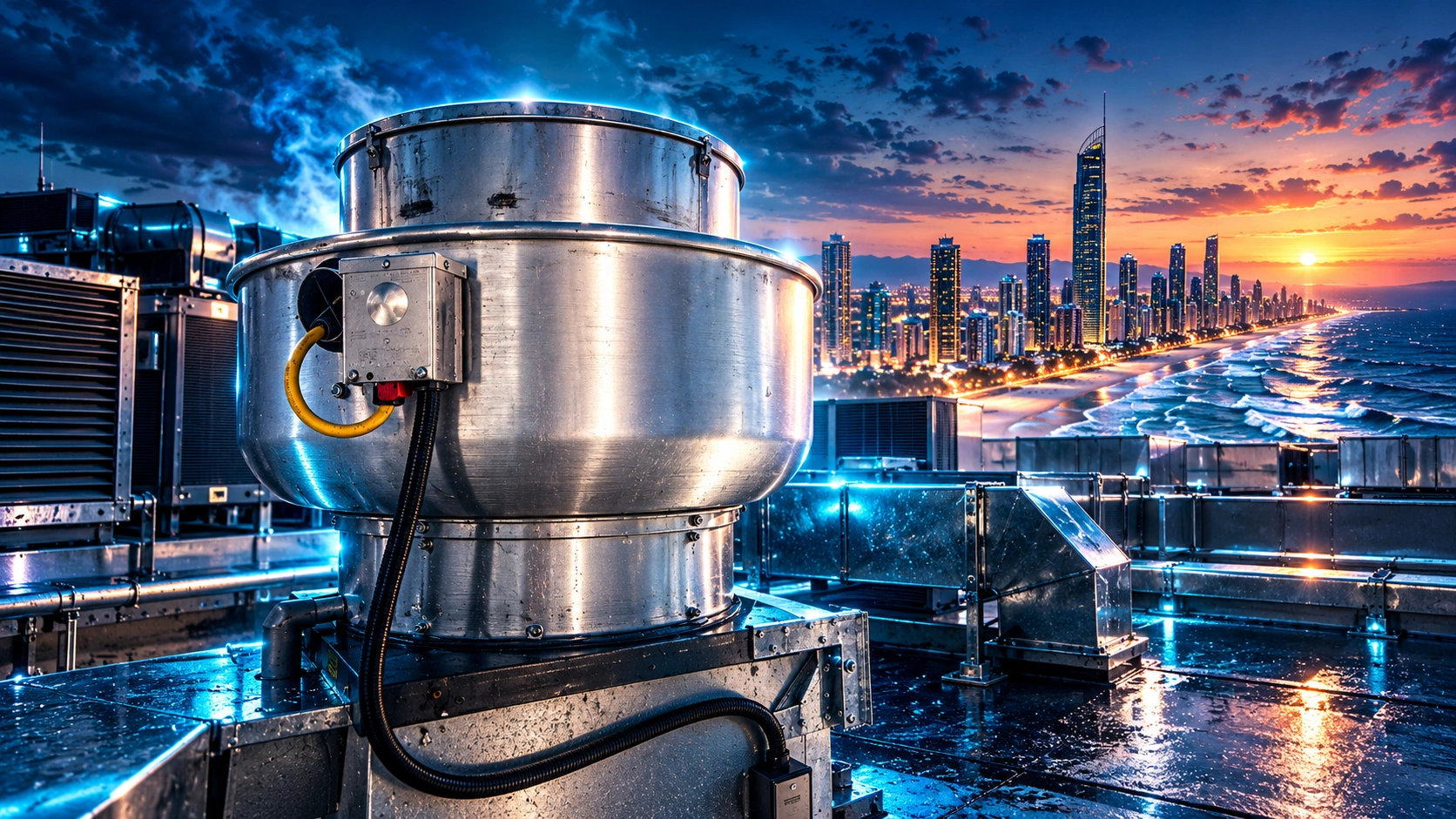 Cinematic Rooftop Ventilation at Sunset.png