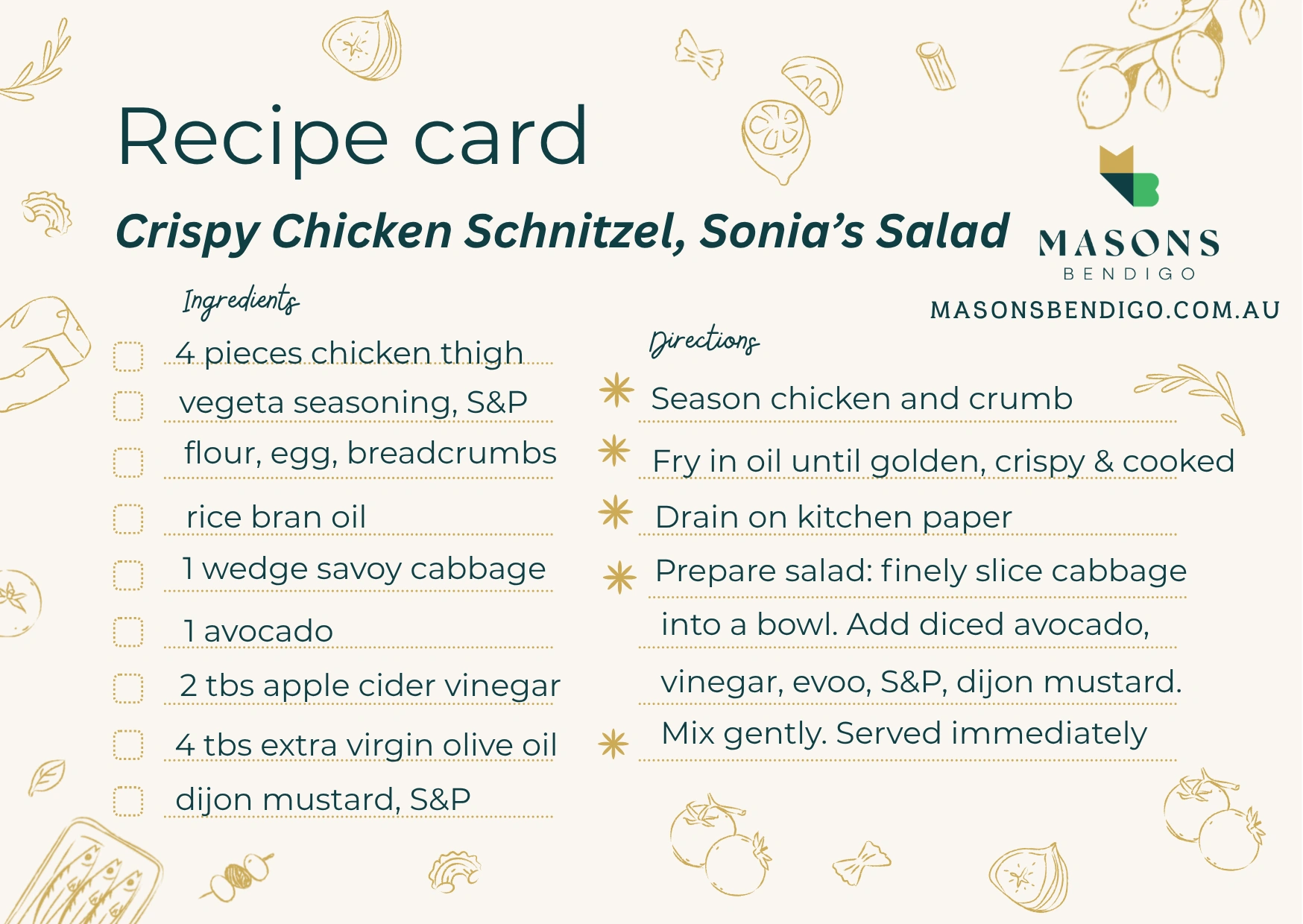 Crispy Chicken Schnitzel, Sonia's Salad.png