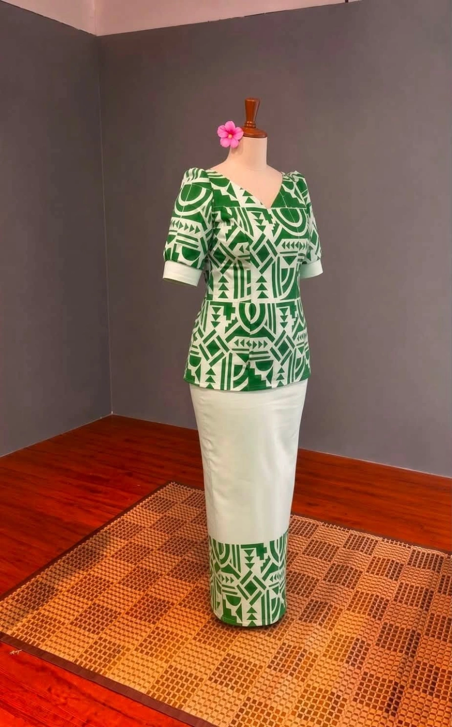 RM PFD 16-24 Green V Neckline Puletasi_Full Hand Paint.jpg