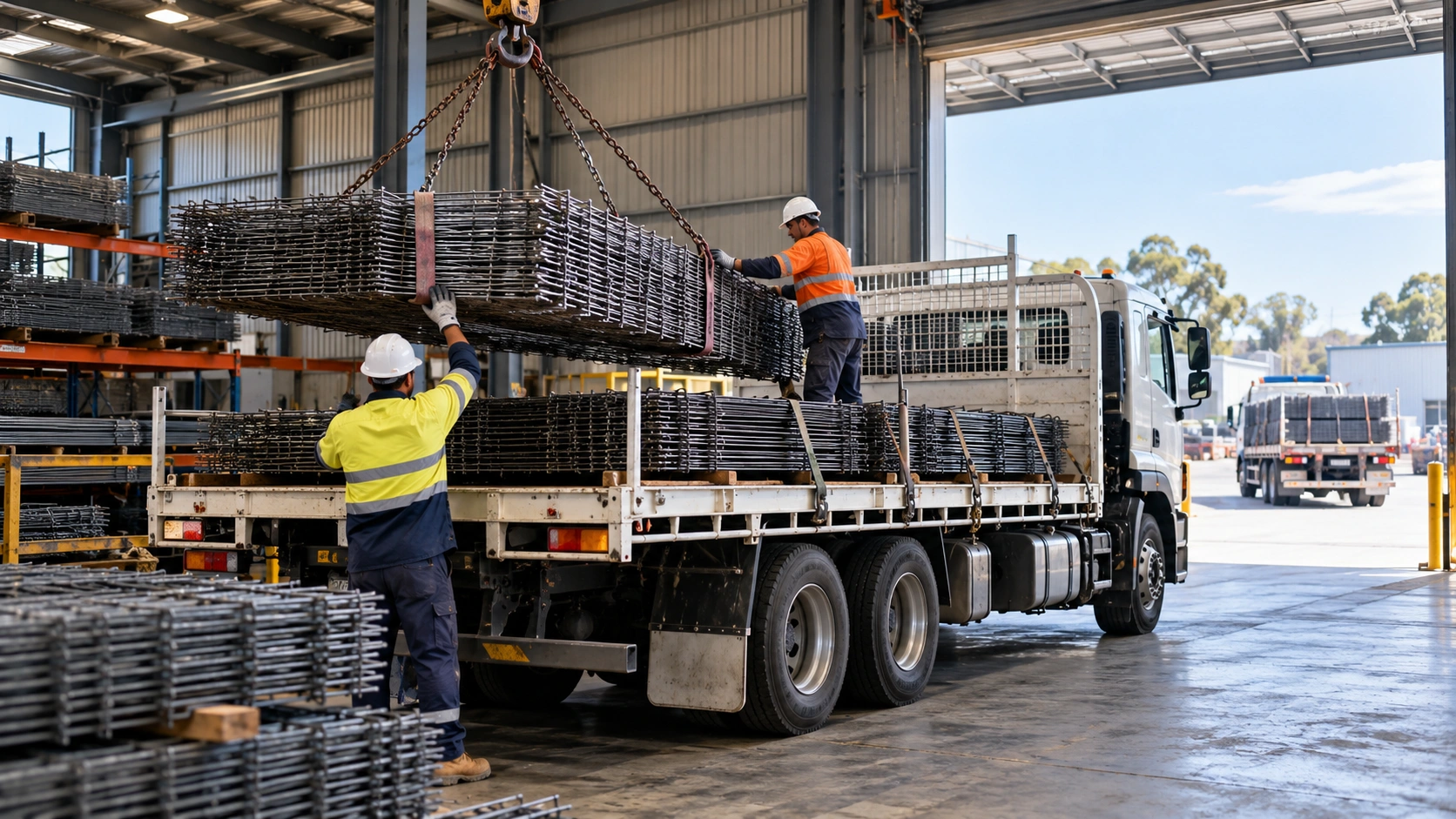 Steel Mesh Loading in Industrial Yard.png