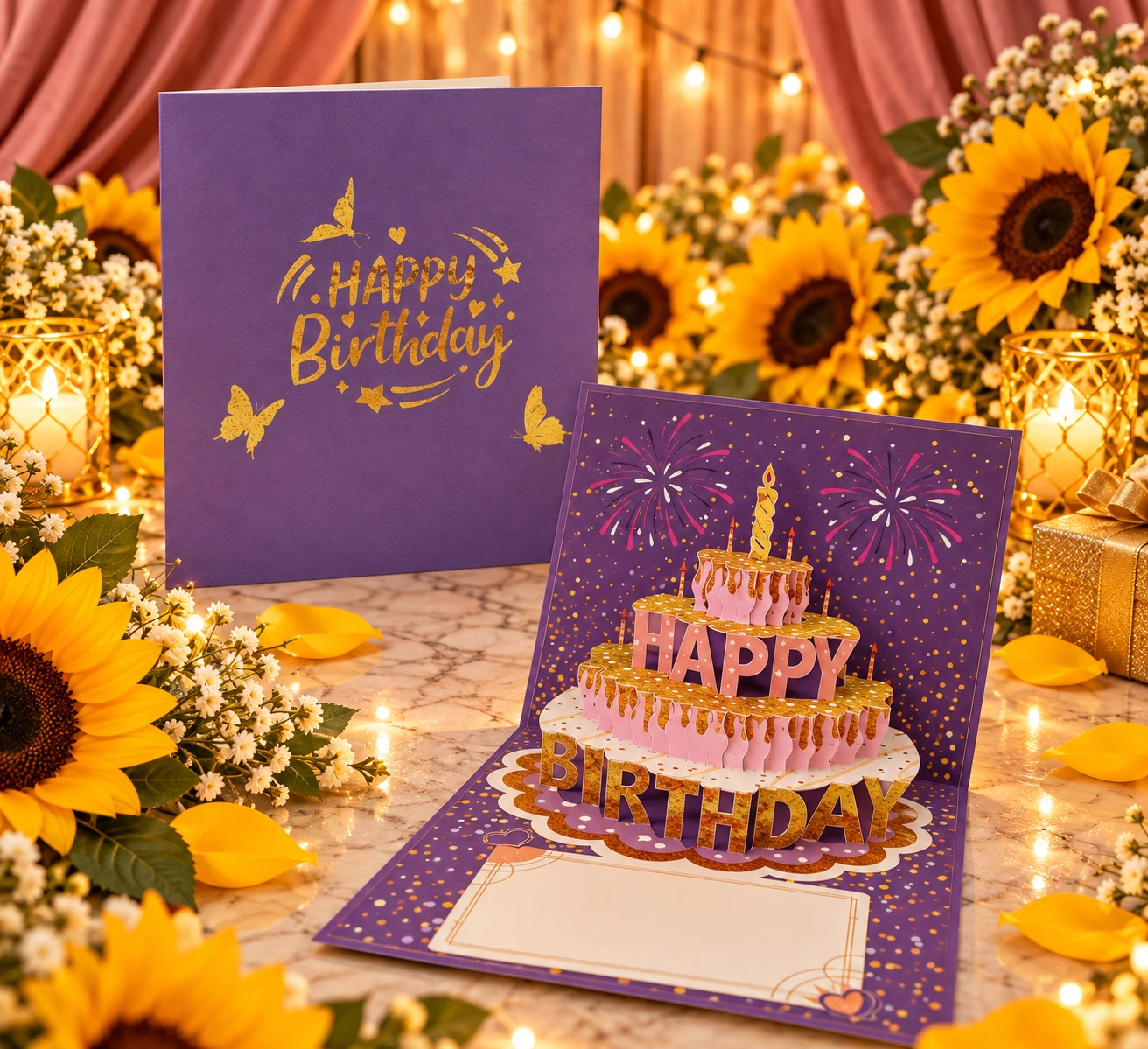 Purple card birthday cakesinglecandle on top.png