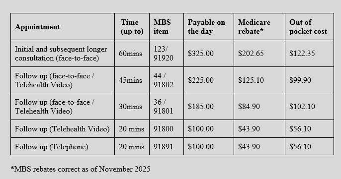 Fees Structure: