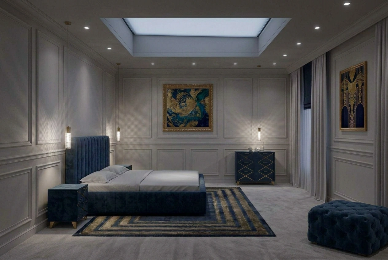 Firefly_Gemini Flash_Add a privacy shade that has come over the glass and only pendants lights on, white l 683357.png