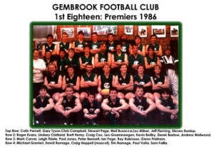 Seniors Premiership Team 1986