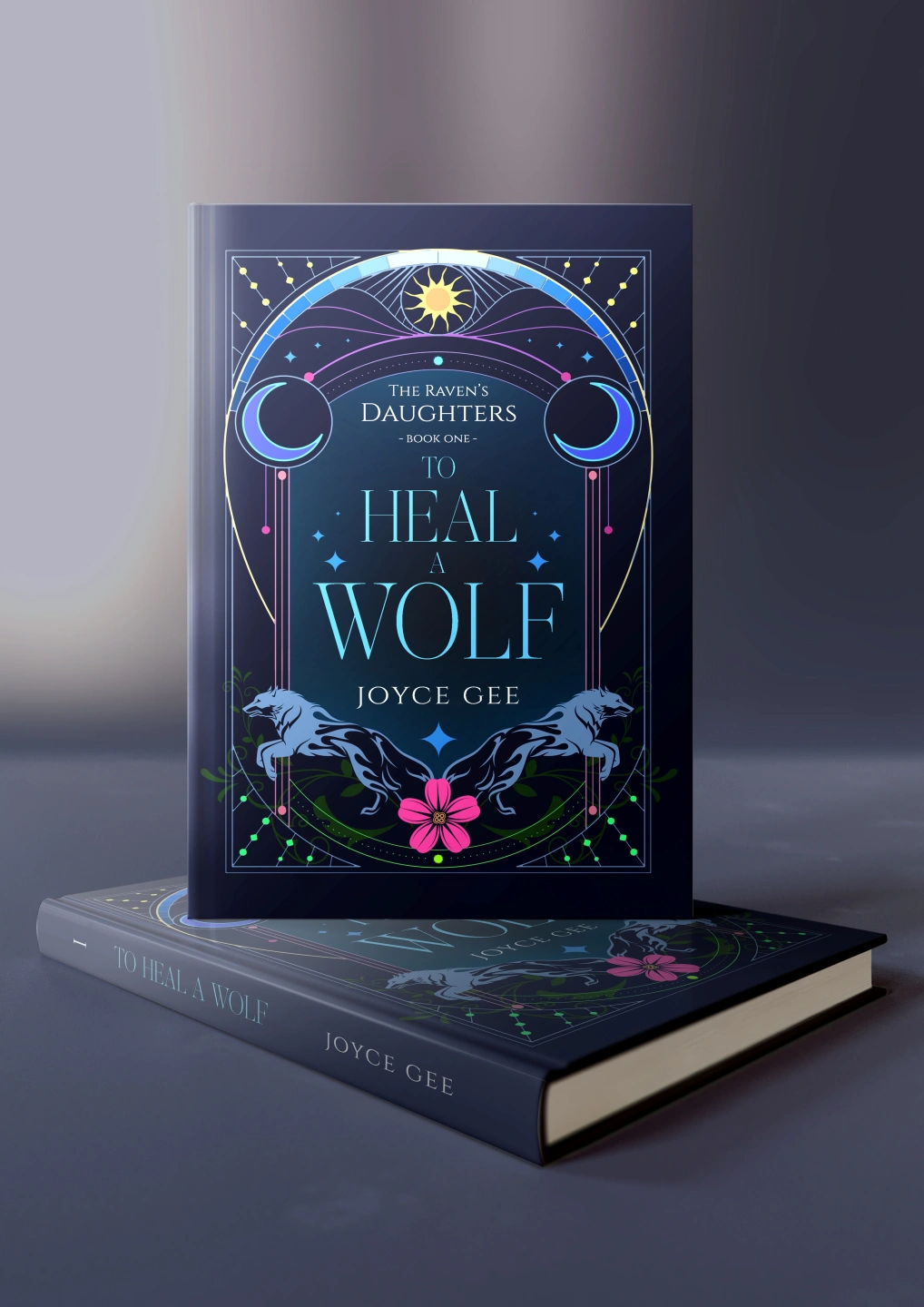 web author_joyce gee_the raven's daughters_to heal a wolf_Book Mock-up Hard Cover 2.jpg