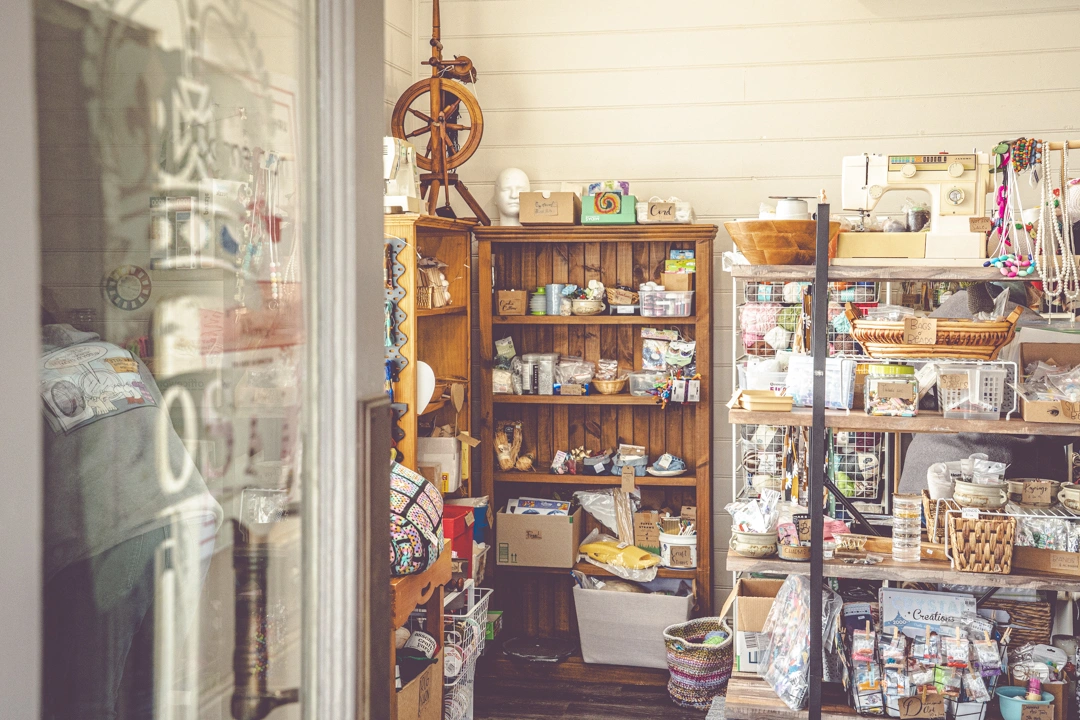A shop with reused crafting supplies
