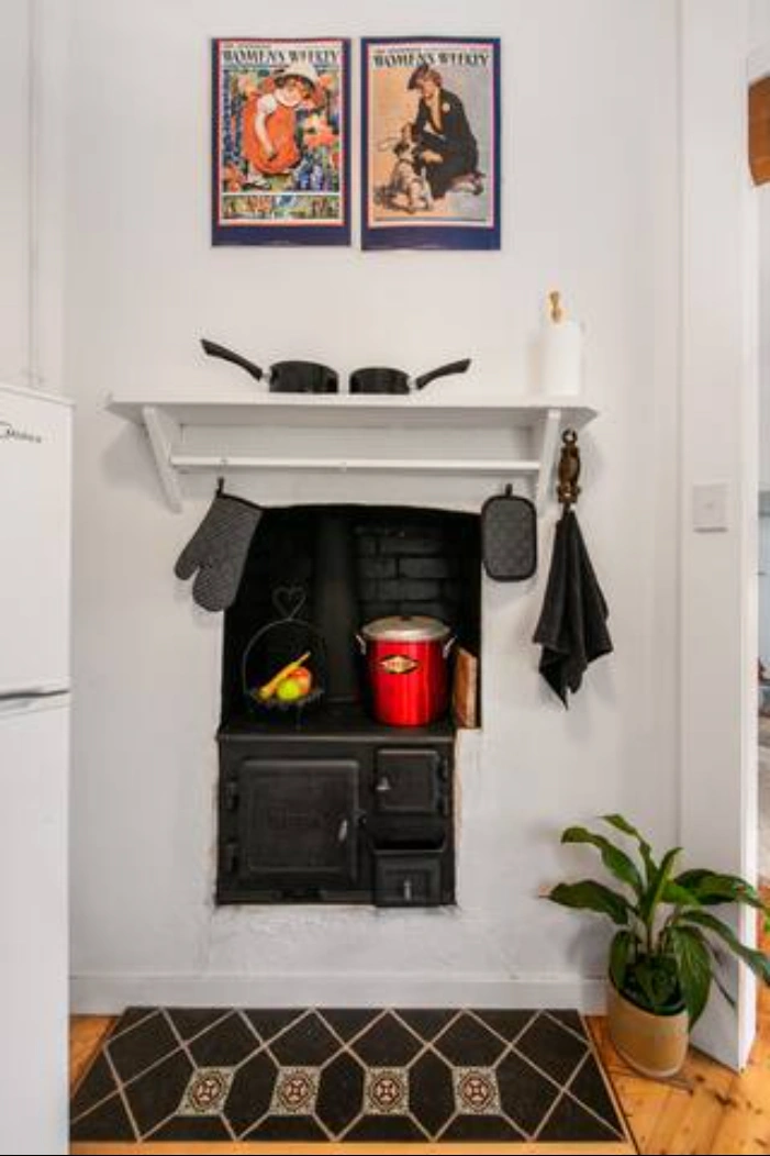 Cottage Kitchen Old Wood Stove.png