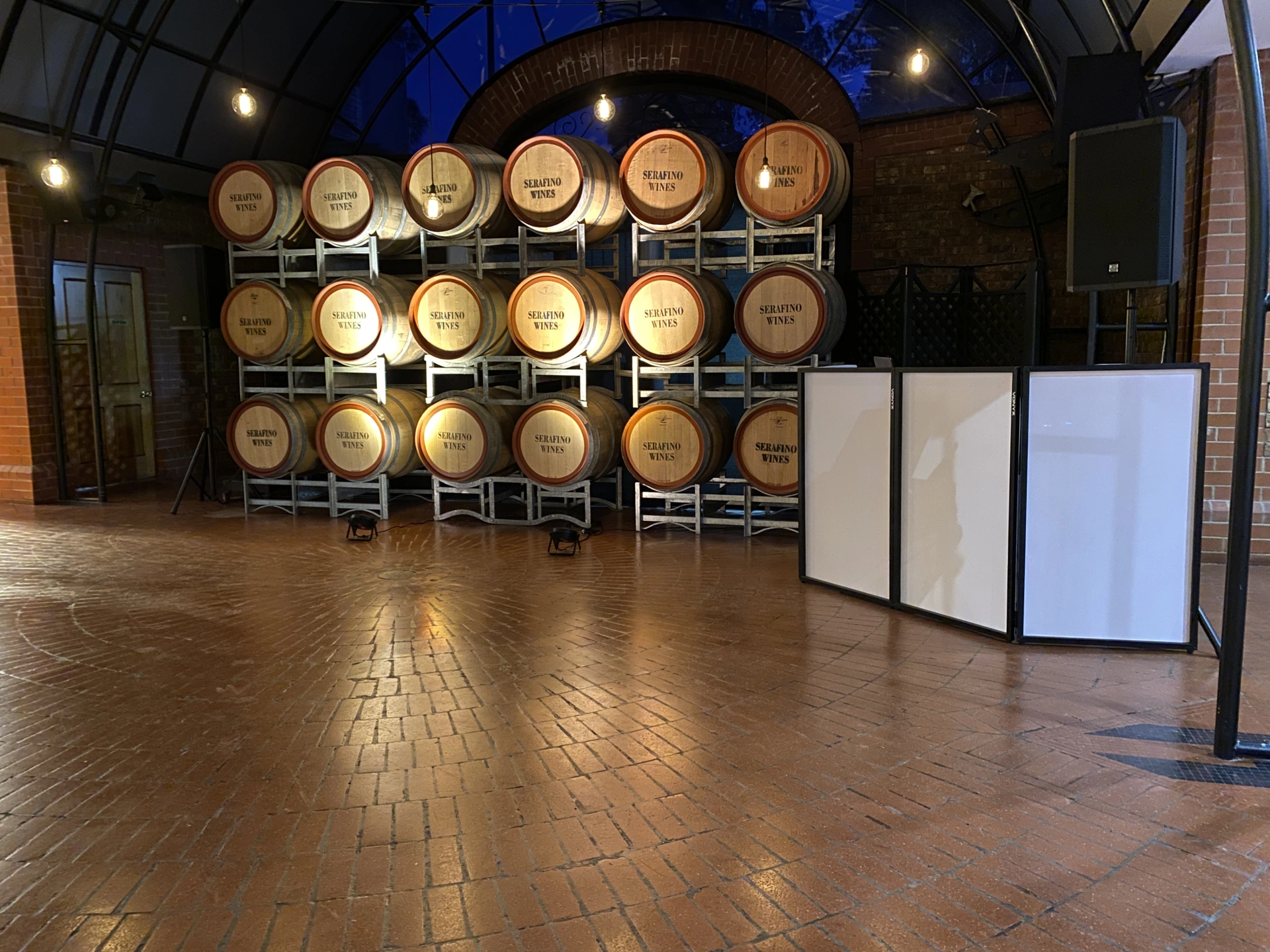 Uplights on barrels.JPG