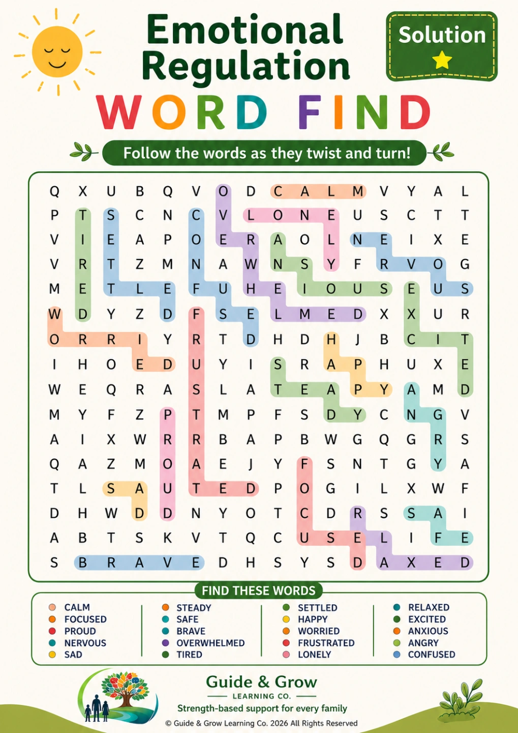 Emotional Regulation Word Find - Solutions .png