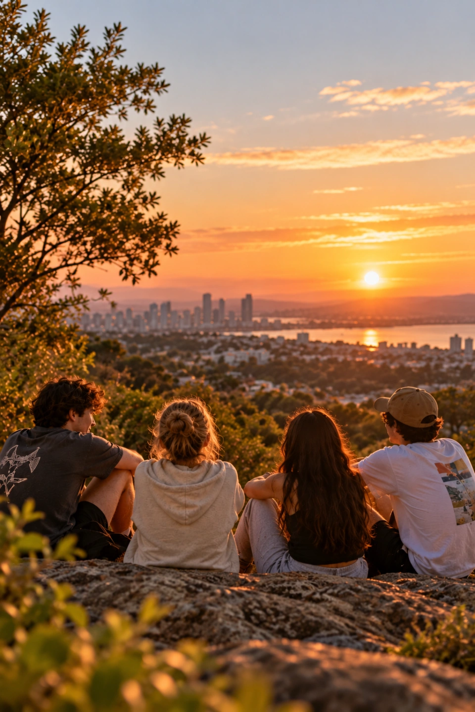 Friends Watching the Sunset Skyline.png