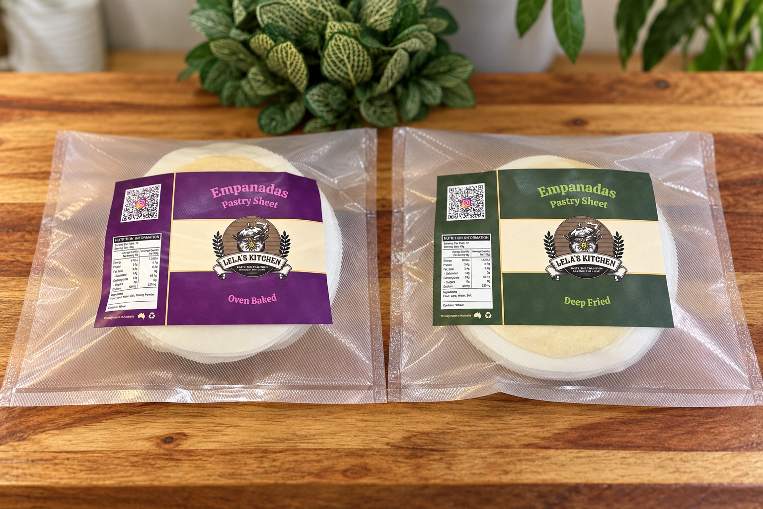 Purple and green pastry packs on wood.png