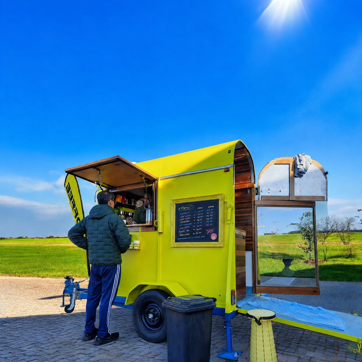 Mini Bean Cart outdoors