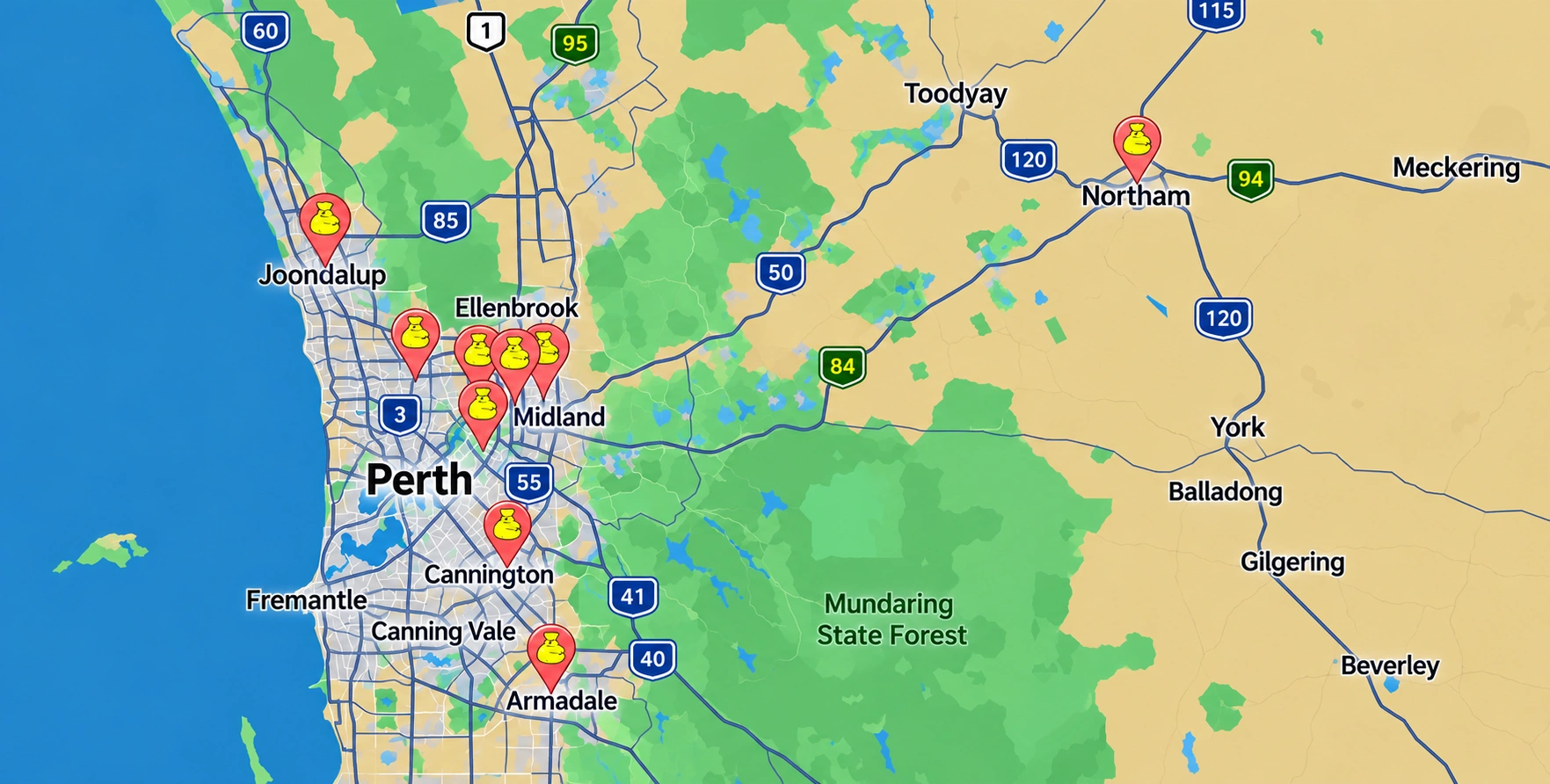 Clean Perth Region Map with Location Pins.png
