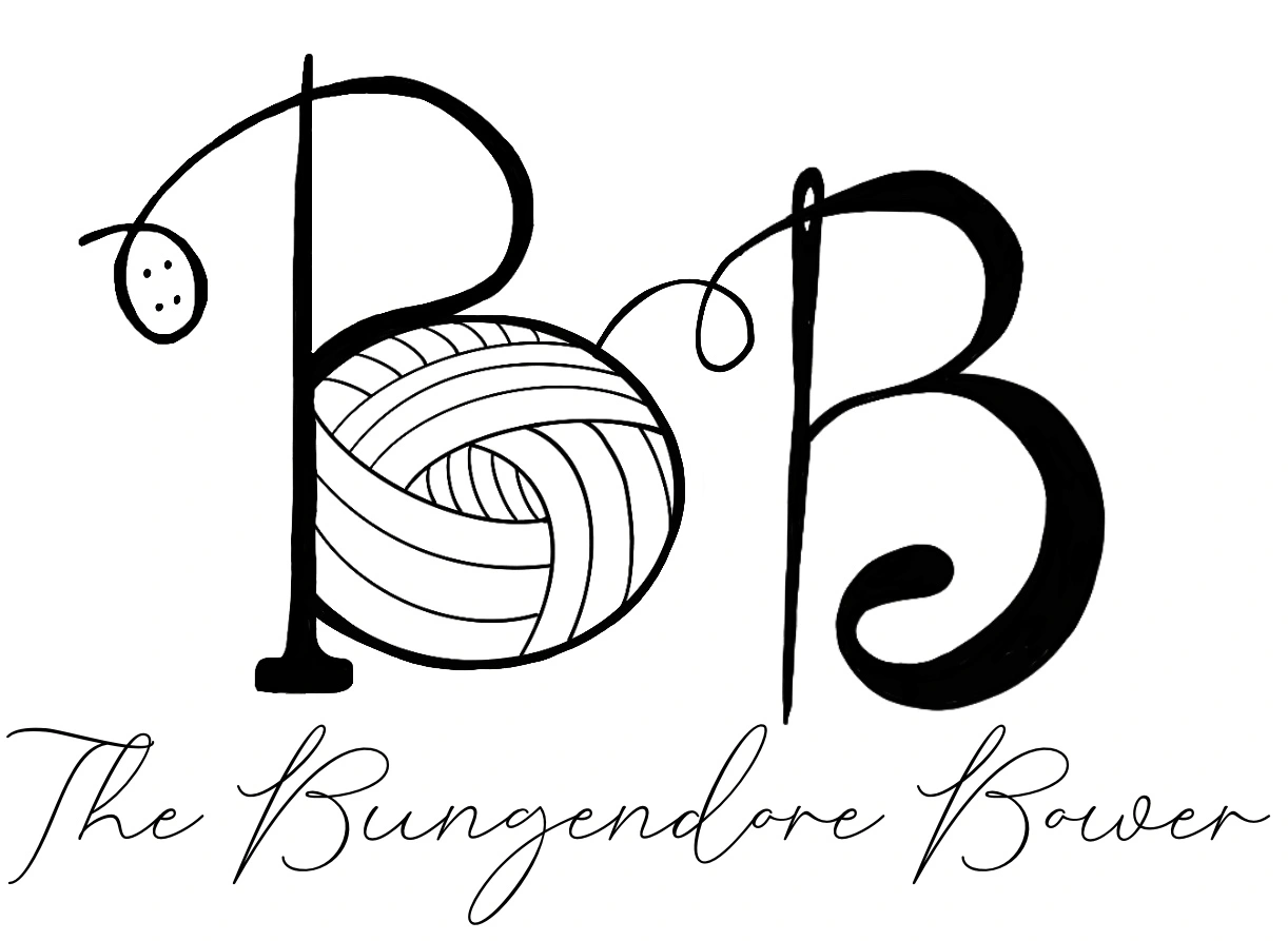 The Bungendore Bower Logo, with two B's and crafting items.